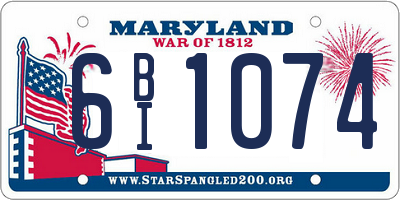 MD license plate 6BI1074