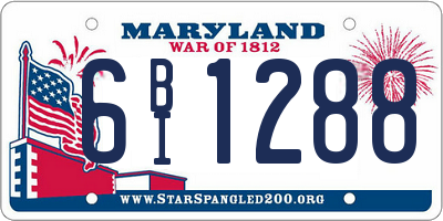 MD license plate 6BI1288