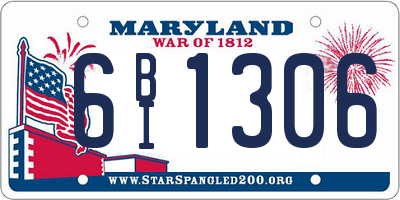 MD license plate 6BI1306