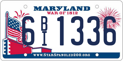 MD license plate 6BI1336