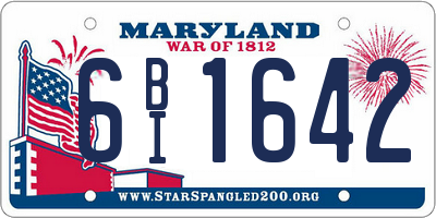 MD license plate 6BI1642