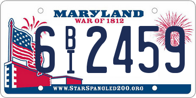 MD license plate 6BI2459