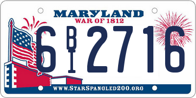 MD license plate 6BI2716