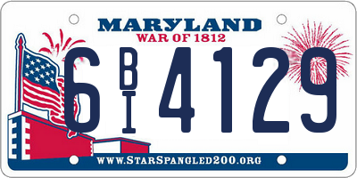 MD license plate 6BI4129