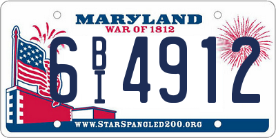MD license plate 6BI4912