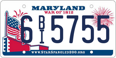 MD license plate 6BI5755