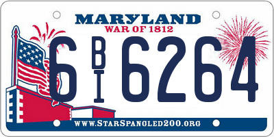 MD license plate 6BI6264