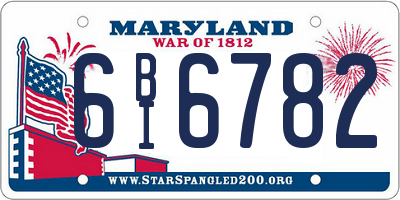 MD license plate 6BI6782