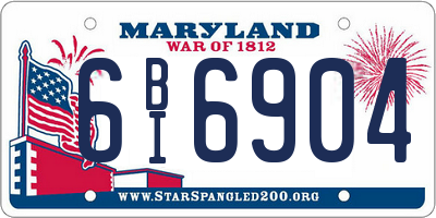 MD license plate 6BI6904