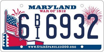MD license plate 6BI6932