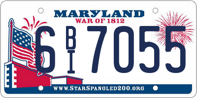 MD license plate 6BI7055