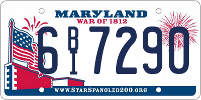 MD license plate 6BI7290