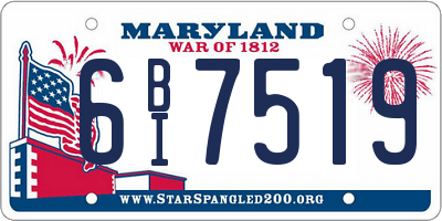 MD license plate 6BI7519