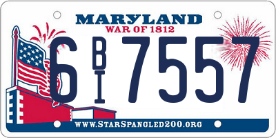 MD license plate 6BI7557