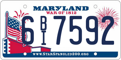 MD license plate 6BI7592