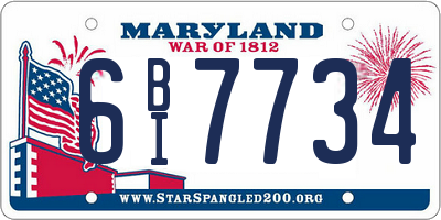 MD license plate 6BI7734