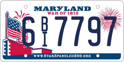 MD license plate 6BI7797