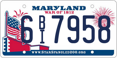 MD license plate 6BI7958