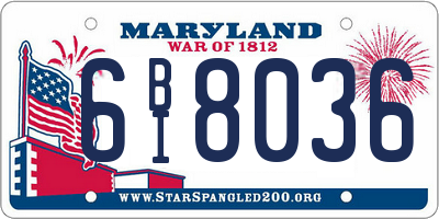MD license plate 6BI8036
