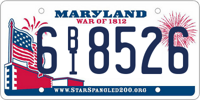MD license plate 6BI8526