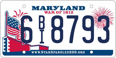 MD license plate 6BI8793