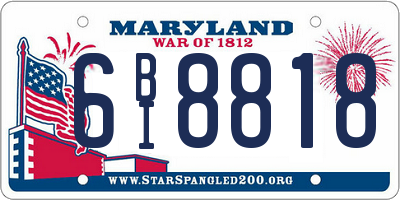 MD license plate 6BI8818