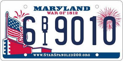 MD license plate 6BI9010