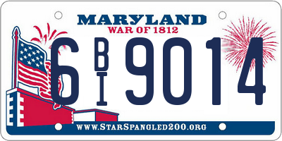 MD license plate 6BI9014