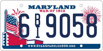 MD license plate 6BI9058