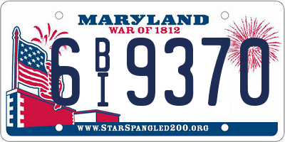 MD license plate 6BI9370