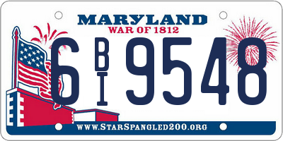 MD license plate 6BI9548