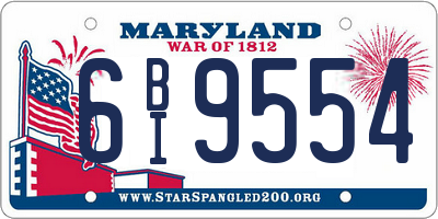 MD license plate 6BI9554