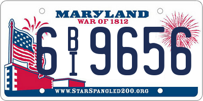 MD license plate 6BI9656