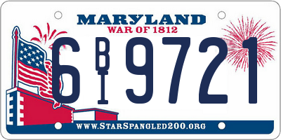 MD license plate 6BI9721