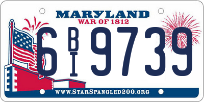 MD license plate 6BI9739