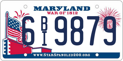 MD license plate 6BI9879