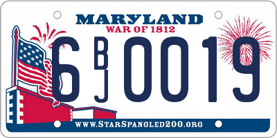 MD license plate 6BJ0019