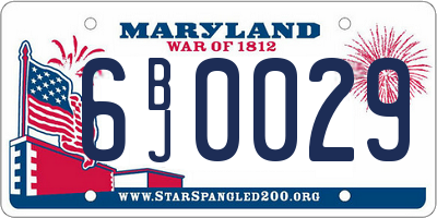 MD license plate 6BJ0029