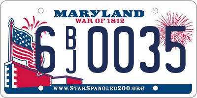 MD license plate 6BJ0035