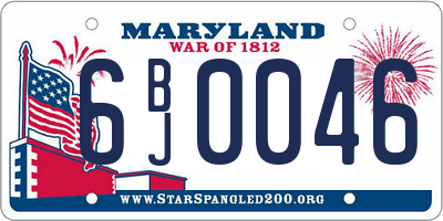 MD license plate 6BJ0046