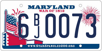 MD license plate 6BJ0073