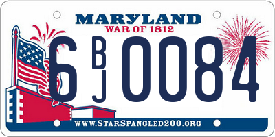 MD license plate 6BJ0084