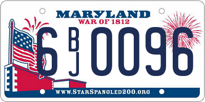 MD license plate 6BJ0096