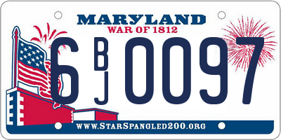 MD license plate 6BJ0097