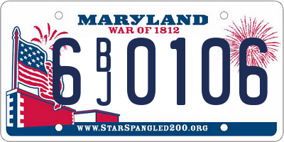 MD license plate 6BJ0106