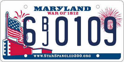 MD license plate 6BJ0109
