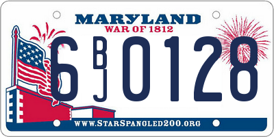MD license plate 6BJ0128