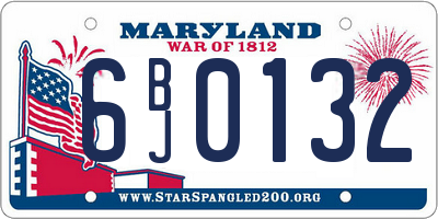 MD license plate 6BJ0132