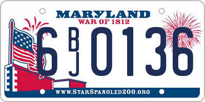 MD license plate 6BJ0136