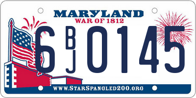 MD license plate 6BJ0145